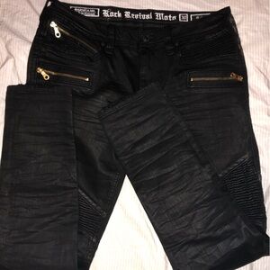 Rock revival black skinny jeans